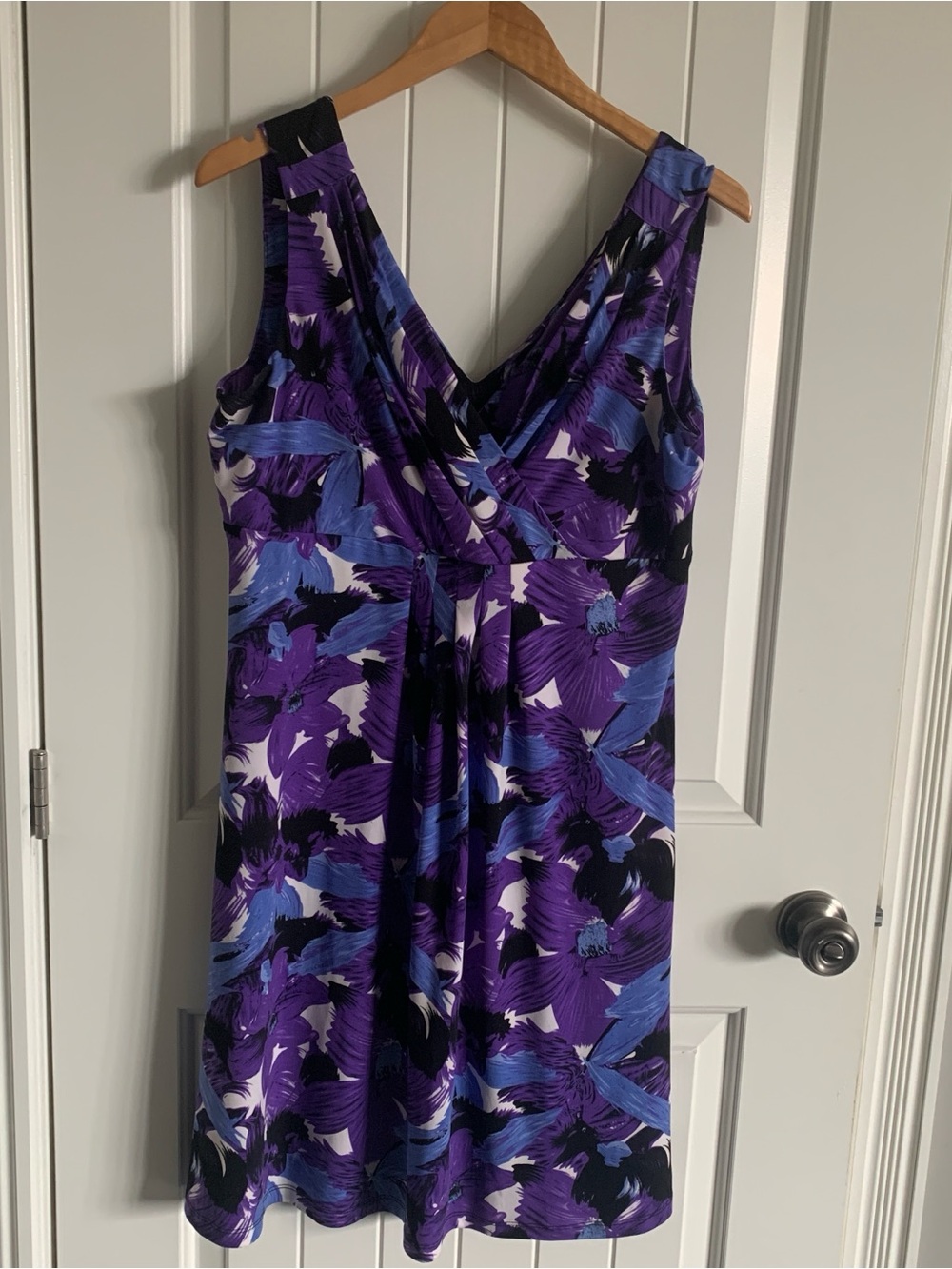 Ricki's Purple & Blue Floral V-Neck Midi Dress
